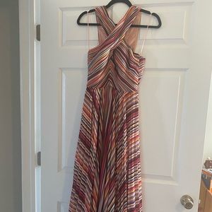 AMUR Striped Chiffon Lana Maxi Dress Multicolor